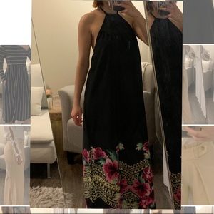 Rip Curl Maxi in Black with Flower Detailing